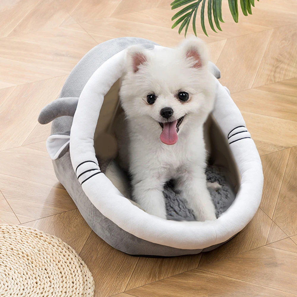 

Foldable Dog Bed Puppy House Small Medium Pet Soft Doggie Litter Nest Doghouse Sleep Bag Kennel Winter Warm Cozy Cave With Mat