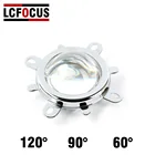 Светодиодный Len 60 90 120 градусов оптический Стекло 44 мм рефлекторный коллиматор факсированная Скоба для 20W 30W 50W 100 Вт высокой мощности Мощность COB чип