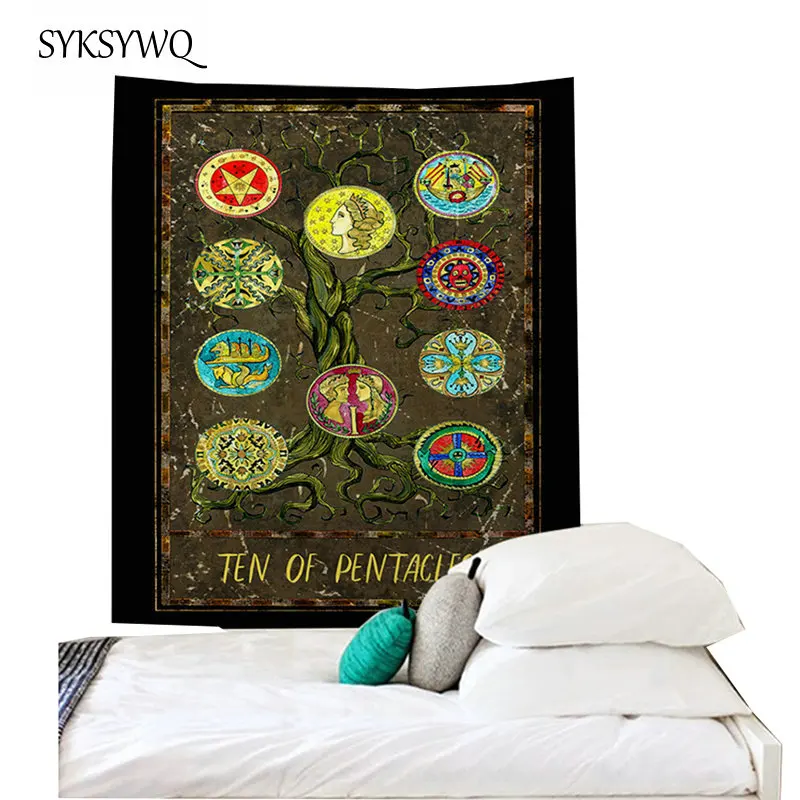 Тапиз Таро Пентакль гобелен большая стена ткань одеяло хиппи Мандела Настенный