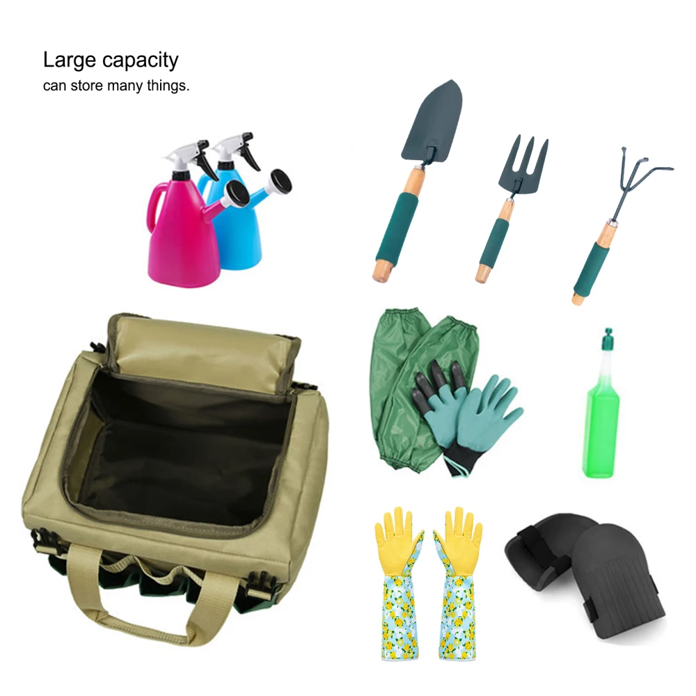 

Gardening Tools Set Gardener Bag Folding Chair Removable BBQ Portable Backpack Travel Iron Pipe Oxford Cloth Hiking Stool