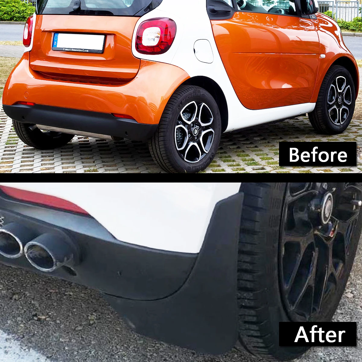 Фото Набор литых брызговиков для 2016 2017 Benz Smart Fortwo W453, брызговики для передних и задних брызг, брызговики 2015 Fender C453 №5