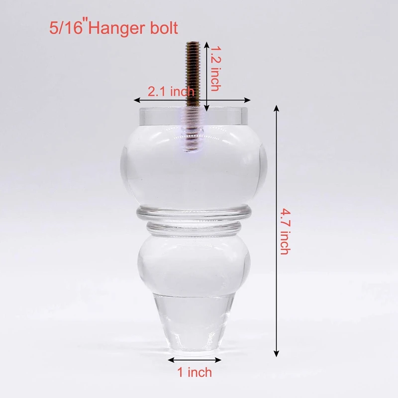 Мода 4 шт/набор 7 дюймовые акриловые ножки для мебели в форме тыквы шкаф дивана 5/16