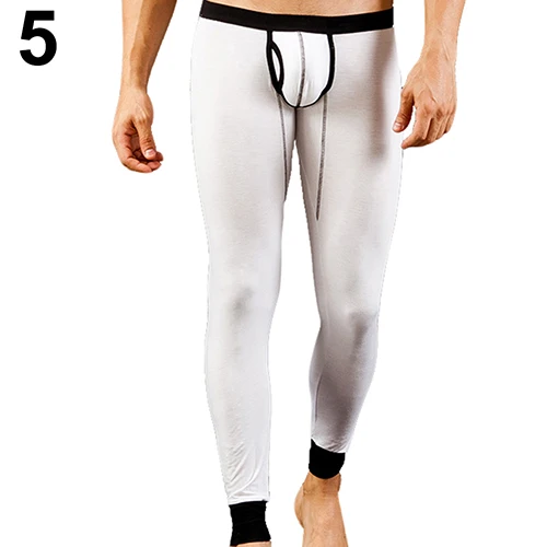 

Men's Fashion Sexy U Convex Pouch Skinny Long Pants Thermal Underwear Leggings