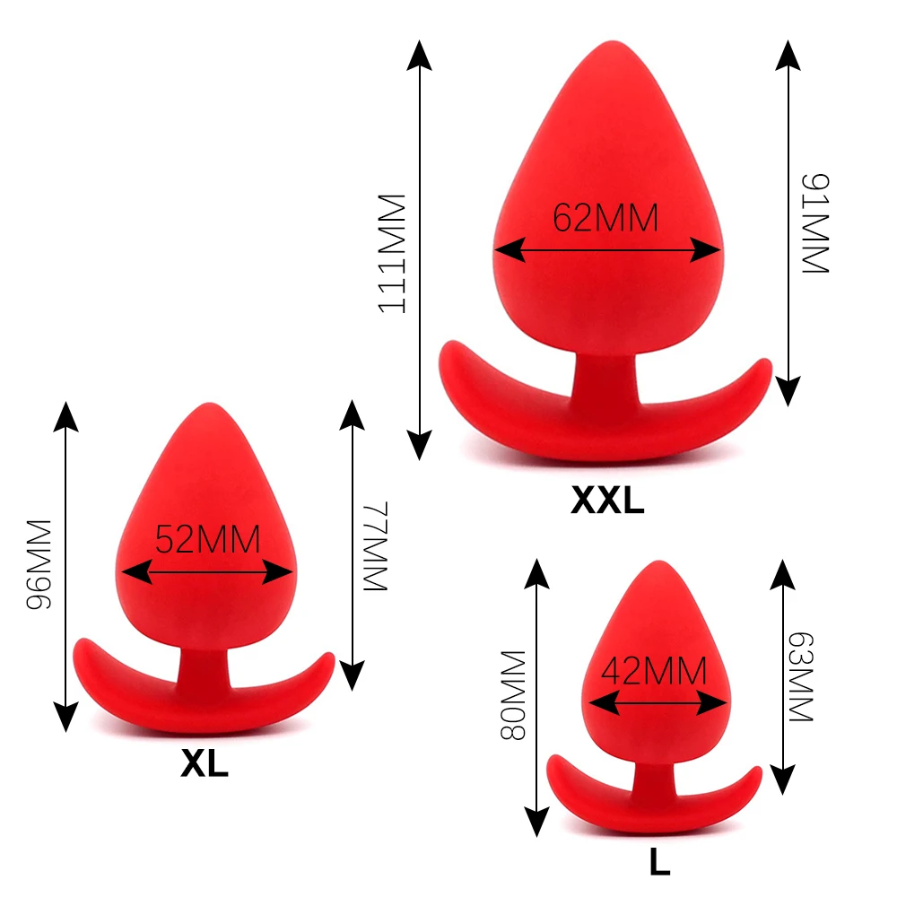 Анальная пробка силиконовая секс-игрушки черного и красного цвета массажер