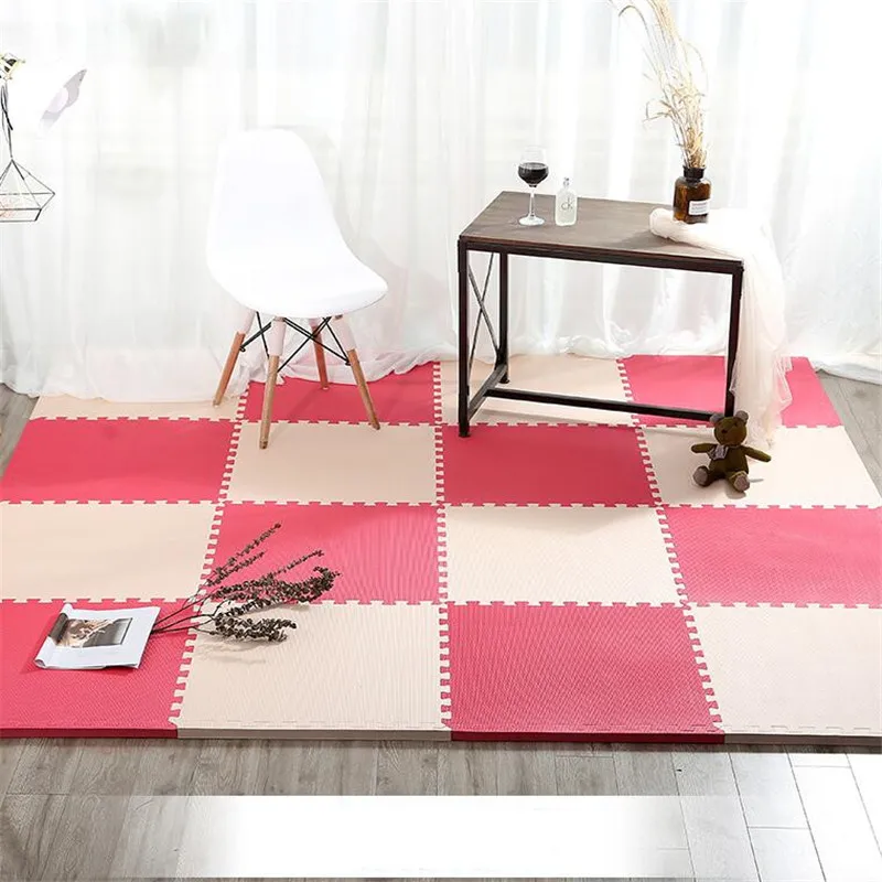 red white Детский коврик-пазл 30*30 см, детский разноцветный игровой коврик-пазл, детский коврик для упражнений, плитка для пола из пены EVA, игровой коврик для спортзала, коврик, игрушки - Цвет: red white