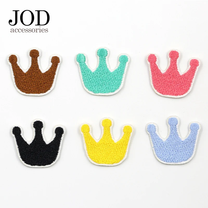 6 шт цветные термонаклейки с короной на одежде детские железные значки нашивке