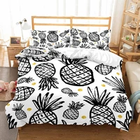 23 pieces white and black pineapple bedding sets 3d print for bedroom duvet cover luxury bed cover set fruit bed quilt cover