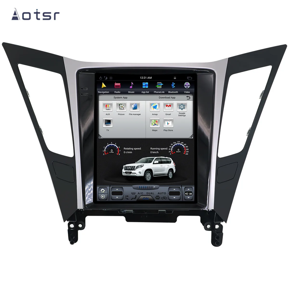 Автомагнитола AOTSR 1din Android 9 для Hyundai Sonata 8 2012 2014 GPS навигация PX6 CarPlay IPS автомобильный