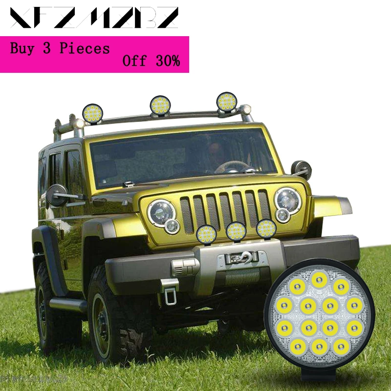 XFZMZBZ 42w DC 9 30v 4200Lm круглый светодиодный рабочий свет 4x4 CarTrucks яркий Фокусируемый луч