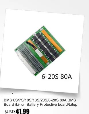 7S 10A BMS 26V непрерывная 10A с балансом 18650 верхняя специальная плата защиты батареи