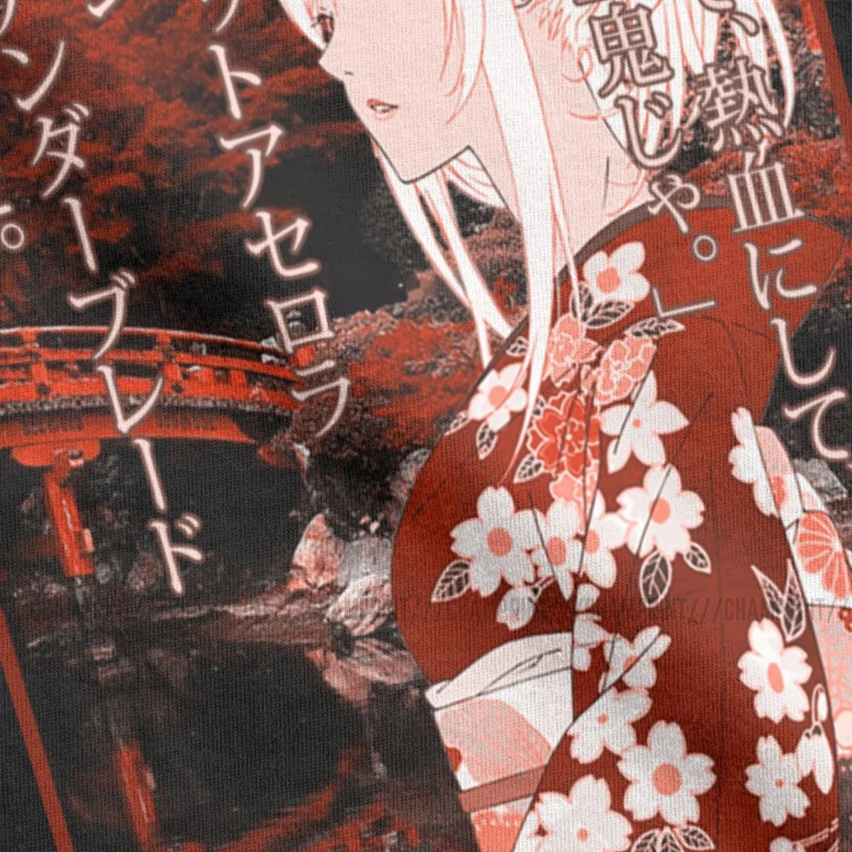 Женская футболка с круглым вырезом Kiss-Shot Yukata хлопковая Футболка в японском стиле
