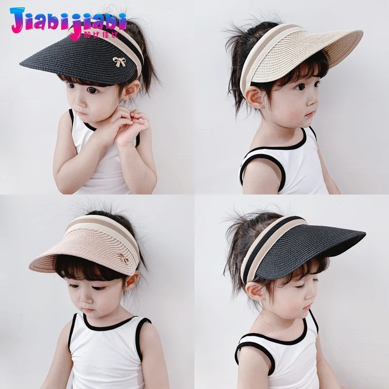 Летняя детская соломенная Кепка с козырьком для маленьких девочек