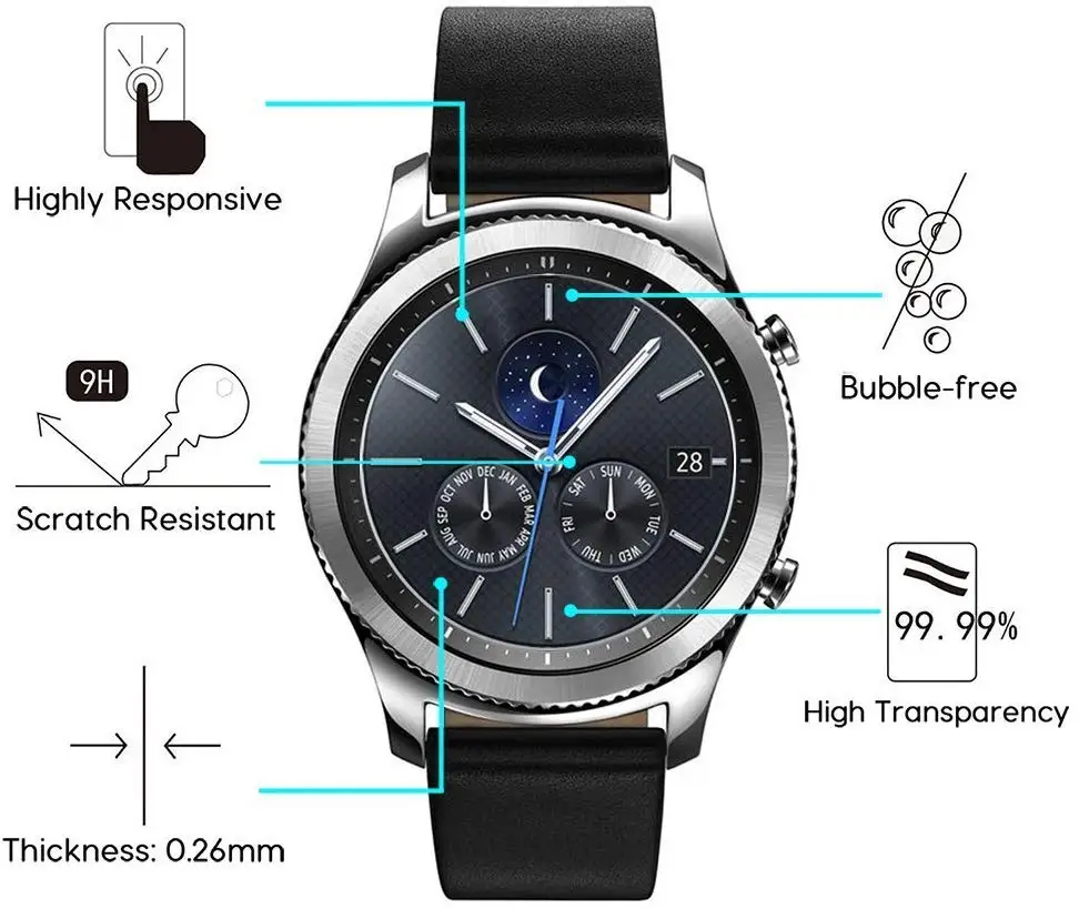 Новинка закаленное стекло Laofurta для защиты экрана Samsung Galaxy Watch 46 мм 42 9h защитная