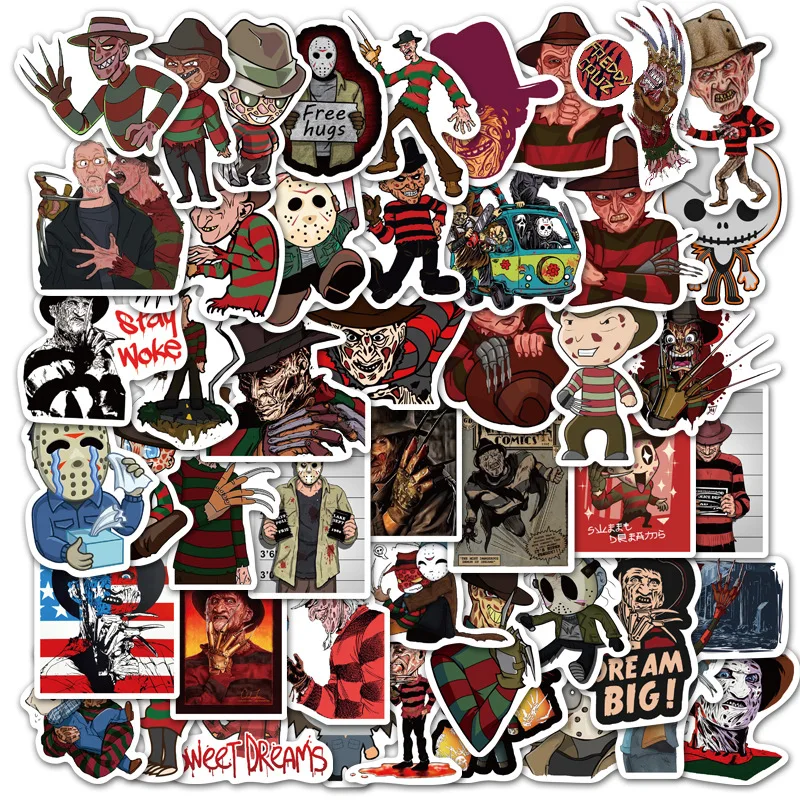 

10/50Pcs Michael Myers Friday the 13th Freddy Krueger Stickers pack Decals DIY scrapbooking album Sticker