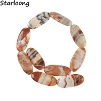 marquise shape natural geode red agates gem stone stripe slice slab loose strand spacer beads chips for jewelry making necklace
