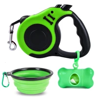 pet dog retractable leash 5m leads rope walking sets collapsible bowel poop rubbish bag dispenser for dogs puppy accessories