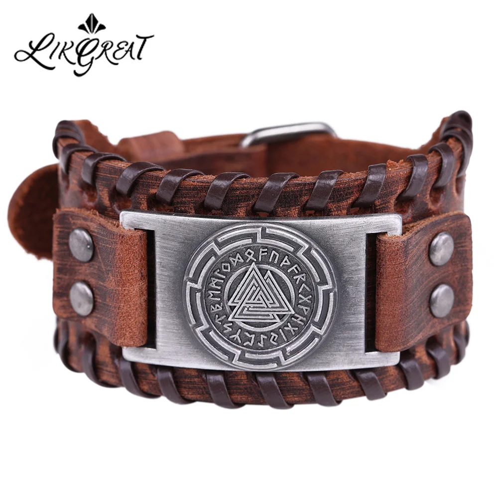 LIKGREAT стиль викингов искусственная кожа мужские брифы Черная Широкая оплетка