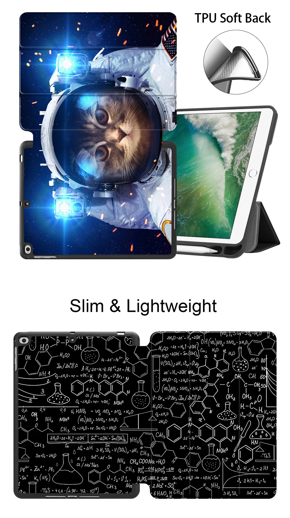 MTT Чехол для iPad 9,7 дюймов A1823 A1893, мягкая задняя крышка из искусственной кожи, чехол-подставка для iPad Air 1 2, чехол для планшета с мультипликационным принтом