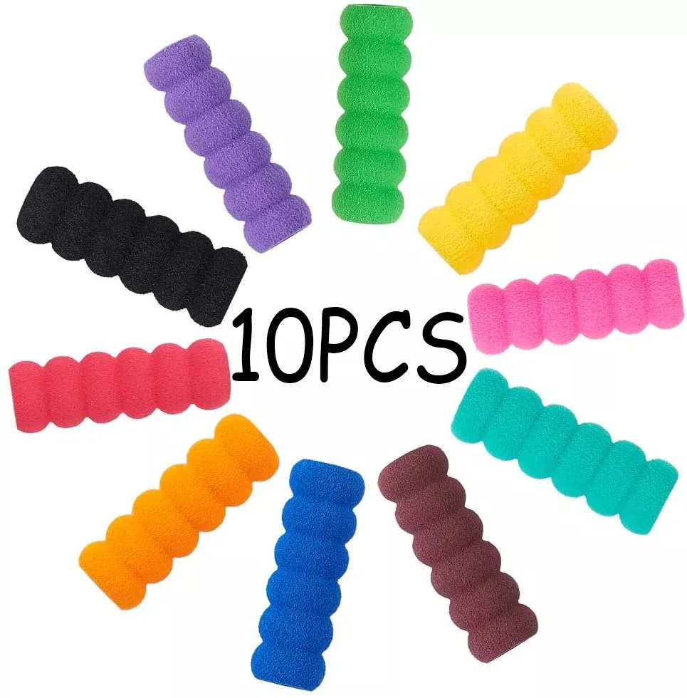 10Pcs Soft Foam Children Pencil Holder Hold Pen Correction Pencil Grips Diamond Painting Grippers Pencil Cushion Colors Random