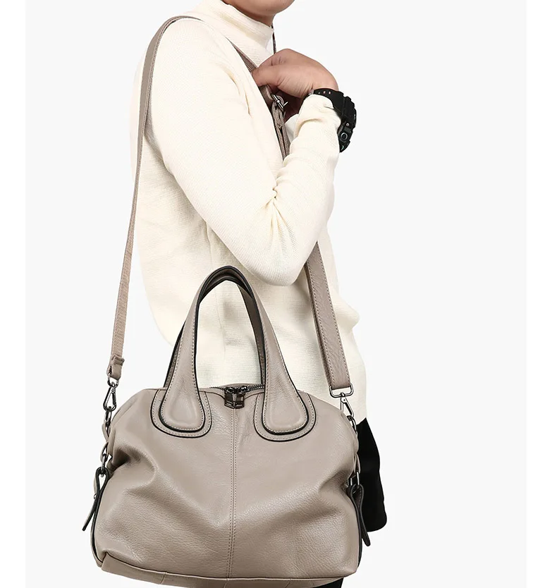 

Brand Designer Ladies Soft Top Layer Of Cowhide Tote Bags For Women 100% Real Leather Hobos Messenger Handbags New GS05