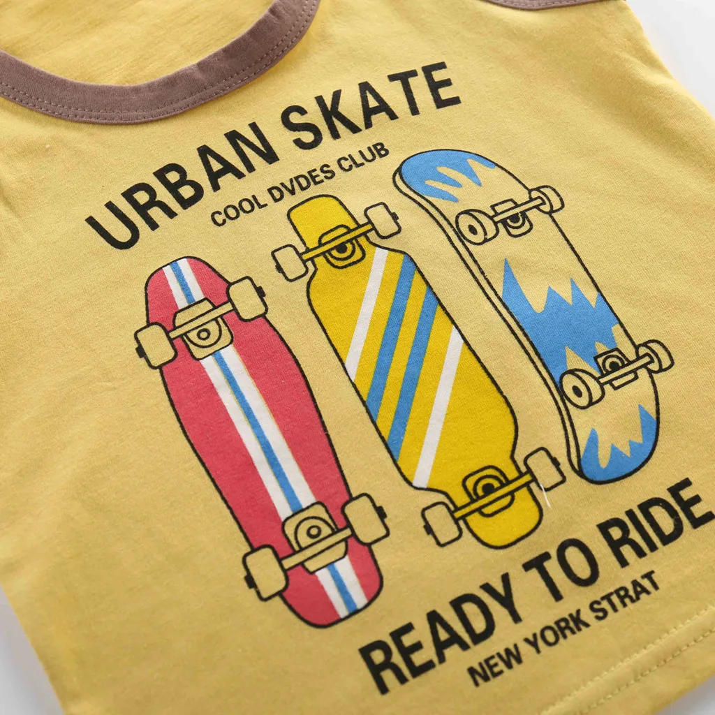 Майка и шорты для мальчиков девочек из 2 предметов без рукавов с круглым вырезом |