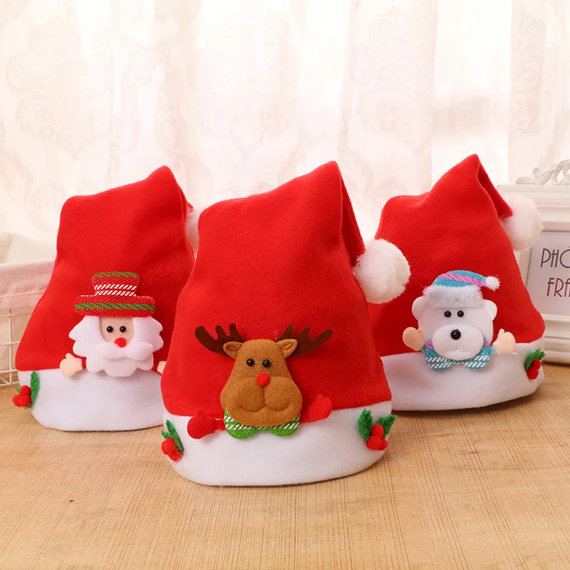 

Baby Hat Christmas Children Clothes for New Borns Kids Winter Hat Fleece Cartoon Kindergarten Festival Costum Caps for Boys