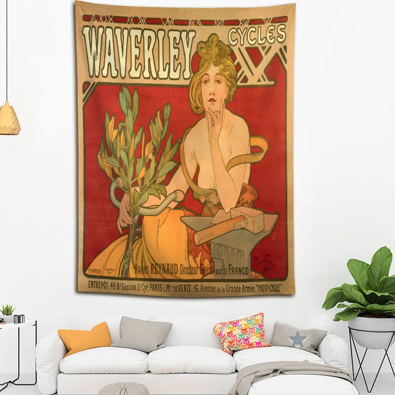 

Hot Sale Custom Alphonse Mucha Large Wall Tapestry Wall Hanging Bohemian Wall Tapestries Mandala Wall Art Decor