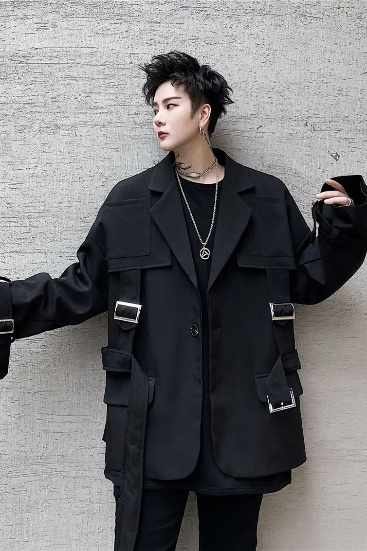 

IEFB Men's Blazers 2021 Fall New Personalized Design Trend Deconstructing Multi-Layered Casual Fashion Suit Coat For Male 9Y4718