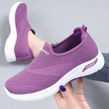 Zapatillas deportivas transpirables para mujer, zapatos planos a la moda, para primavera y verano, 2021
