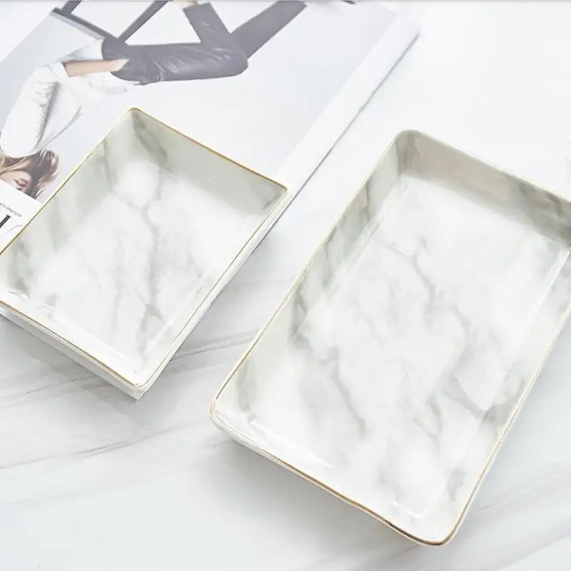 Европейский мраморный поднос керамический для хранения ювелирных изделий ужин