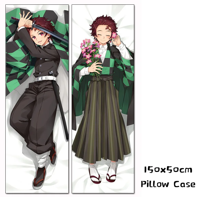 

Kamado Tanjirou Dakimakura Anime Hugging Body Pillow Case 150CM X 50CM Cosplay Male Double Sided Printed Pillow Cover Xmas Gifts