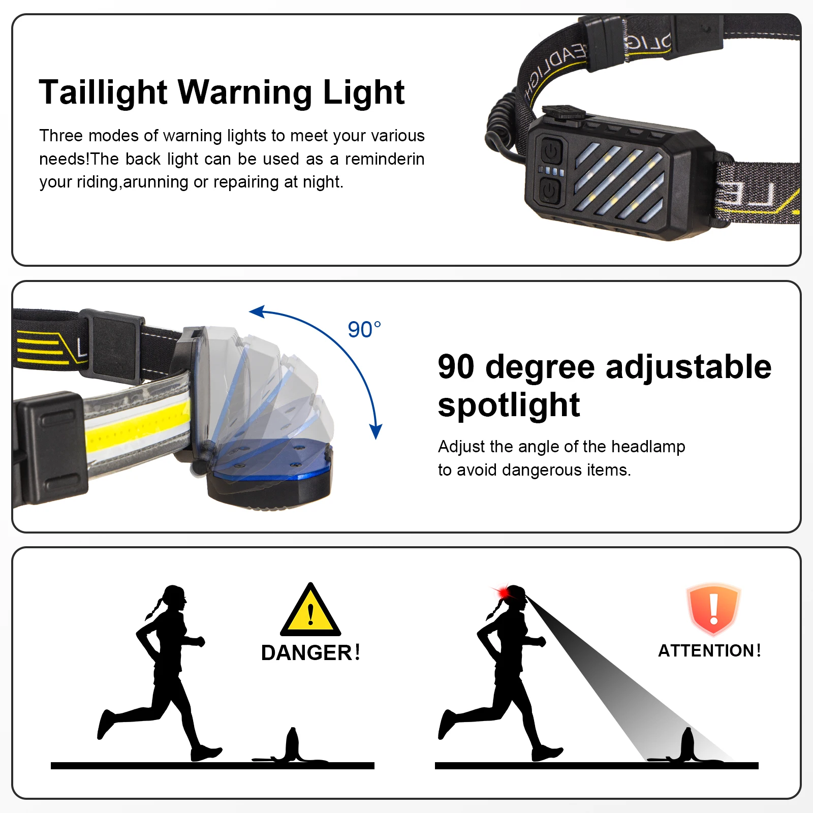 Головсветильник фонарь COB налобный светодиодный головной водонепроницаемый