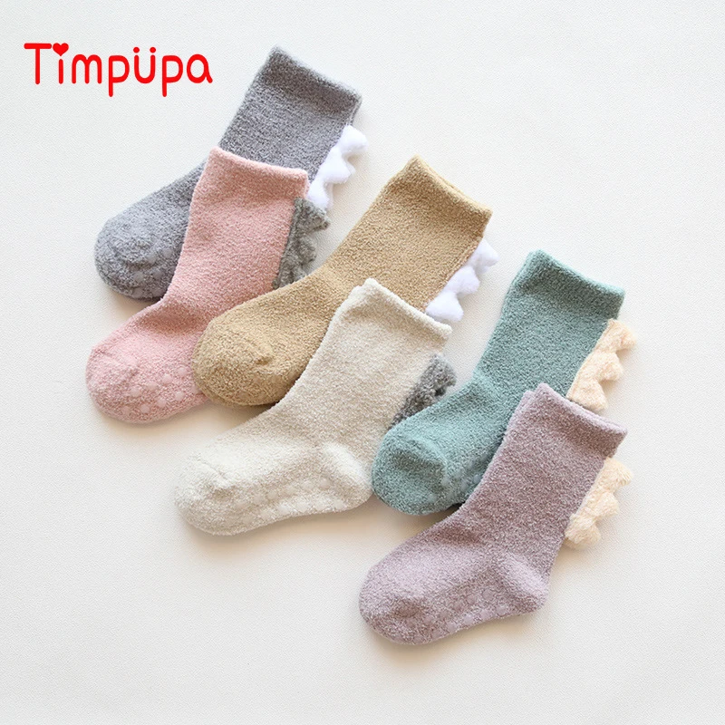 

Timpupa Baby Kids Socks Winter Soft Warm Socks for Children 0-5Years Boys Girls Thermal Floor Baby Socks