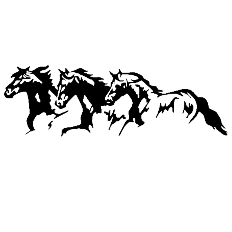 

40*13cm Running Horses vinyl car sticker reflective waterproof cool waterproof removable decal car auto stickers