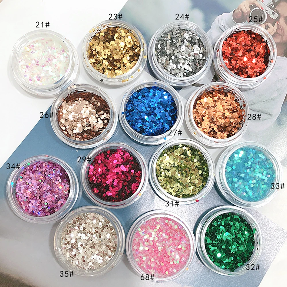 Sparkly Nail Powder 1 Bottle Nail Glitter Powder Sparkly Pink Gold Silver Champagne Colorful Shimmer Flash Effect Decoration
