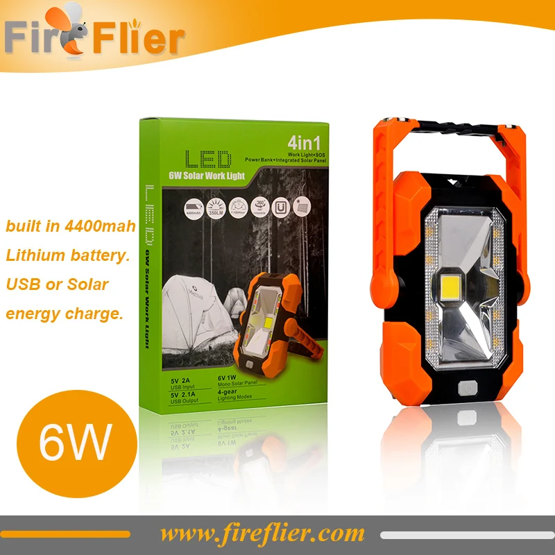 Солнечная Светодиодная лампа для работы 6 Вт встроенная батарея 4400 мАч USB