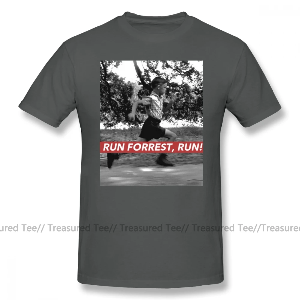 Forrest Gump T Shirt RUN FORREST, RUN T-Shirt Beach Awesome Tee Shirt Short-Sleeve Big Man Graphic Cotton Tshirt