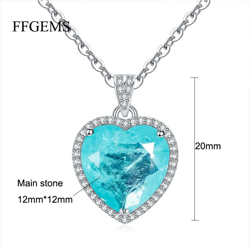 FFGems серебро создано Moissanite Параиба Турмалин драгоценный камень Бриллиантовое