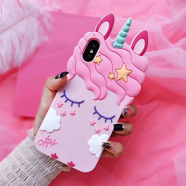 Unicorn Pink 3D мультфильм розовый зыбучий песок Единорог Мягкий силиконовый жидкий Звезды Чехол для iPhone 8 plus 7 6S 6 plus 5 S 5S SE XS Max XR X чехол для телефона - Цвет: Unicorn Pink
