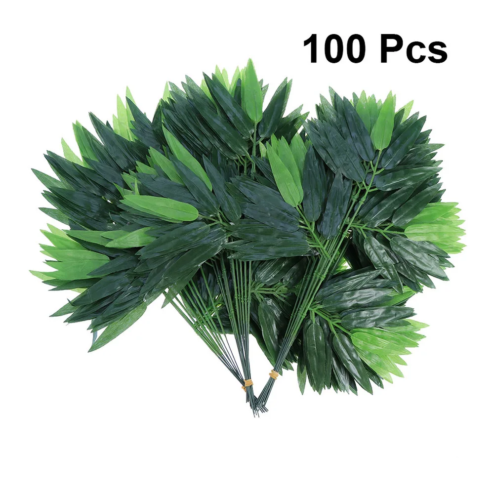 Искусственные бамбуковые листья реалистичные искусственные зеленые растения