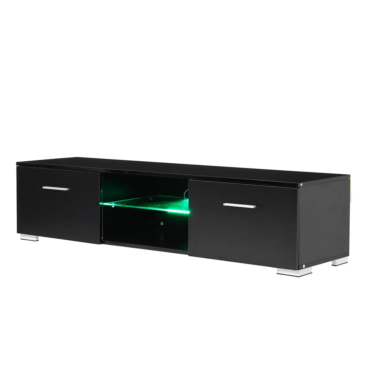 

RGB LED TV Tables for Living Room 57 Inch TV Cabinet Stands Modern Furniture TV Unit Bracket With 2 Drawers and Glass Shelves