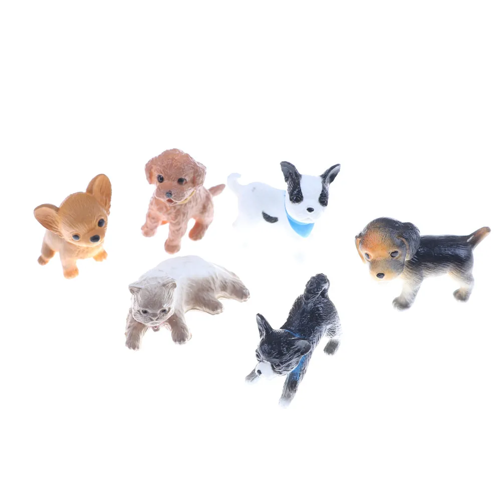 6pcslot for doll house 112 scale simulation cat and dog miniature model doll house accessories kids favor gifts free global shipping