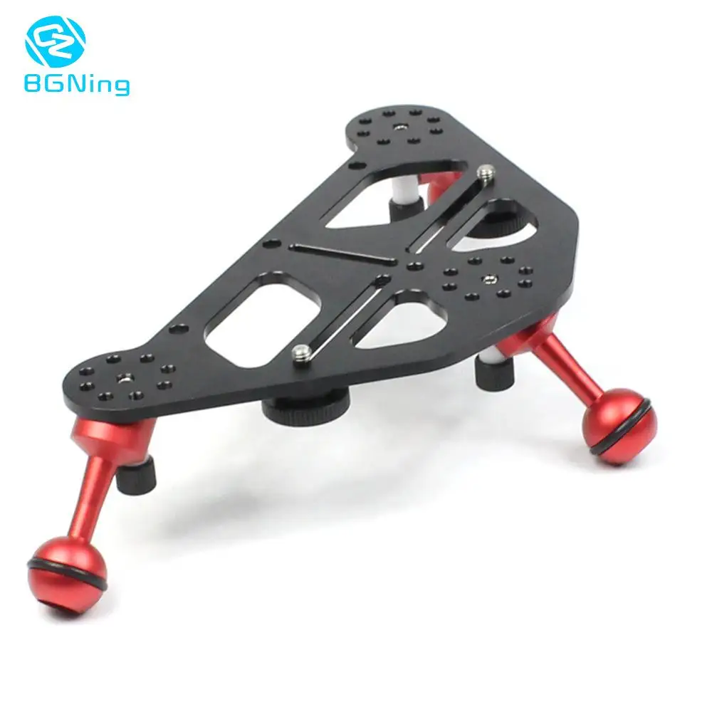 

Aluminium DSLR Diving Photo Triangular Gimbal Tray Rig Mount for Underwater Light Stand Stabilizer Bracket Camera Tripod Support