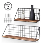 2 шт., деревянная железная настенная полка без отверстий