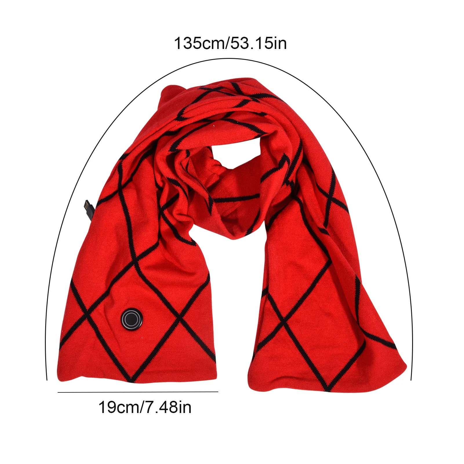 

Winter Warm Scarf Heated Scarf USB Women Fashion Red Heating Scarf Neckerchief Collar Scarves Heating Pad For Pain Relief