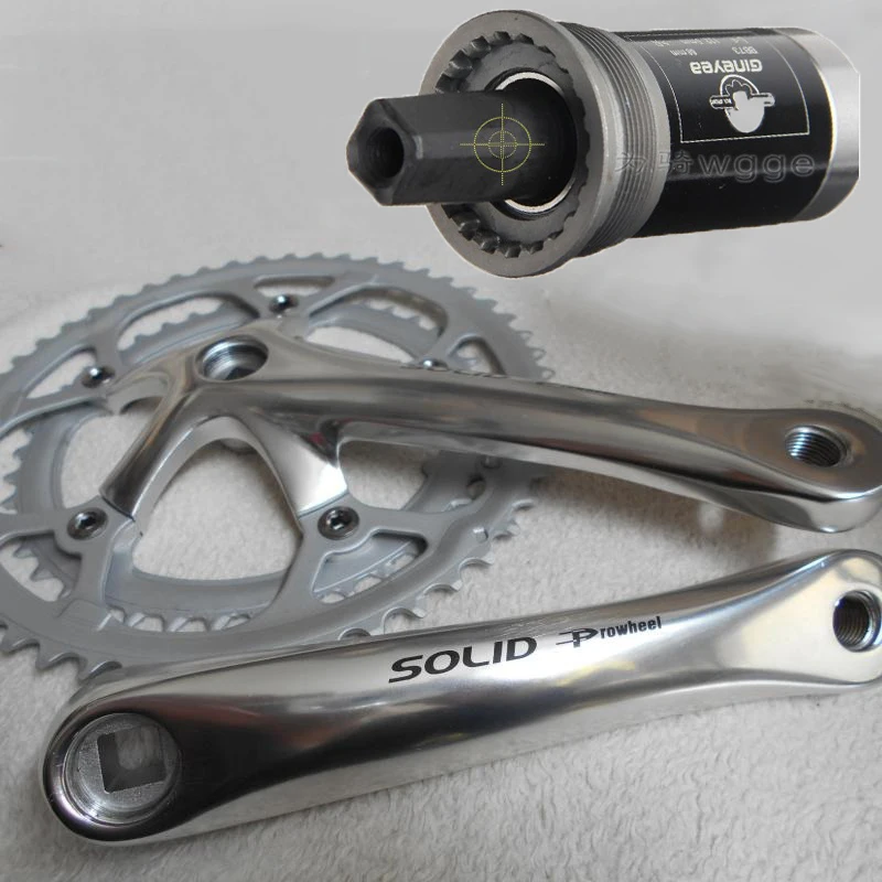 Silver crankset Axis PROWHEEL 7/8/9 скорость 130 BCD crankest передняя Звездочка квадратное отверстие дорожный велосипед колеса 52/42T Алюминиевый сплав рукоятка складной велосипед - Цвет: Silver crankset Axis