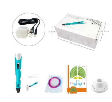 Plug and USB cable Светодиодный дисплей DIY 3D печатная Ручка для искусства и рукоделия, сопло 0,7 мм 3D формовка 3d принтер Ручка идеальный подарок для детей ABS PLA пластик - Цвет: Plug and USB cable