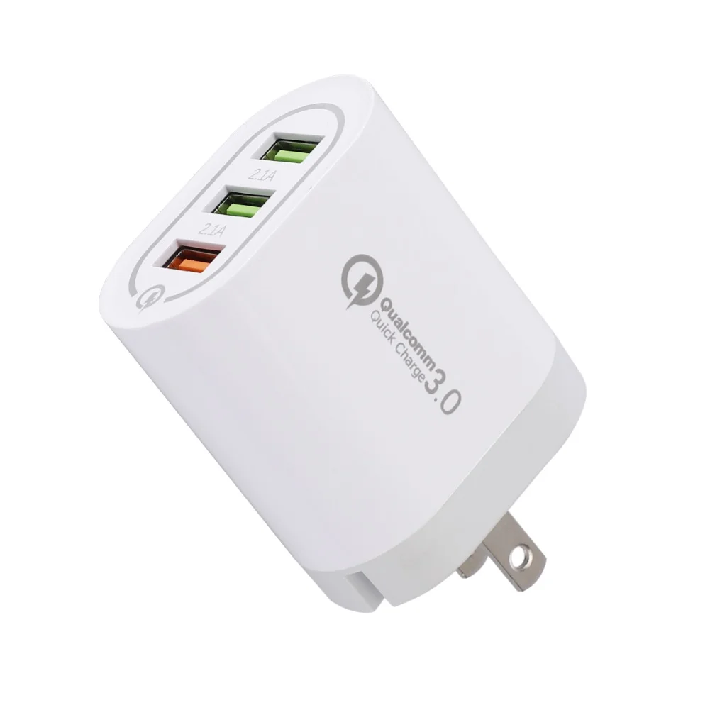Portable Travel 3 USB Port QC 3.0 Fast Charger Wall Plug-in Charging Adapter US/EU Plug быстрая зарядка | Мобильные
