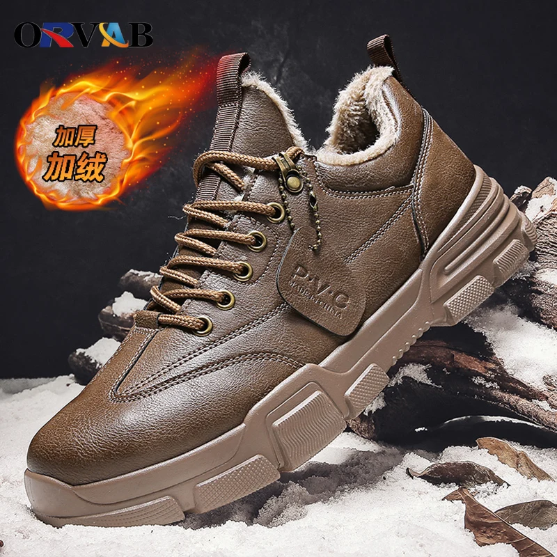 

Fashion Brand Men Shoes Winter Shoes Male Low-top Martin Boots Pu Leather City Leisure British Style Motorcycle Boots Mens Boots