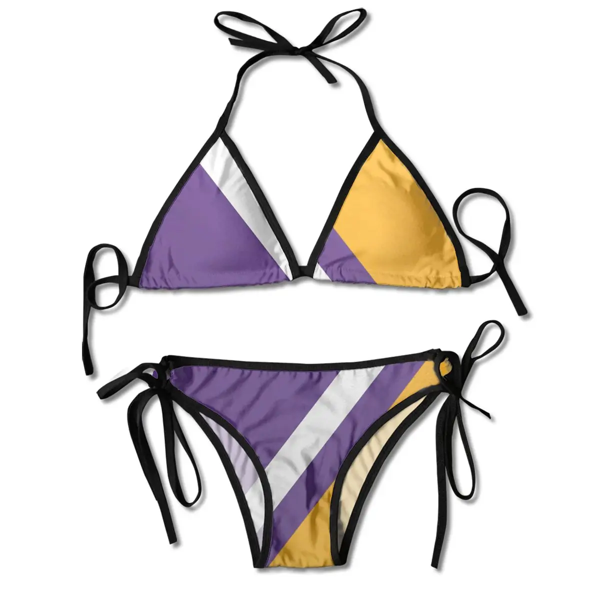 

American Football Los Angeles Fashion Rendering Print Bikini Summer Sexy Two Piece Fast Drying Women Swimsuit